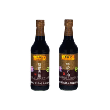 Lee Kum Kee Premium Dark Soy Sauce, Naturally Brewed, Vegan, Non-GMO, 16.9 oz (Pack of 2)