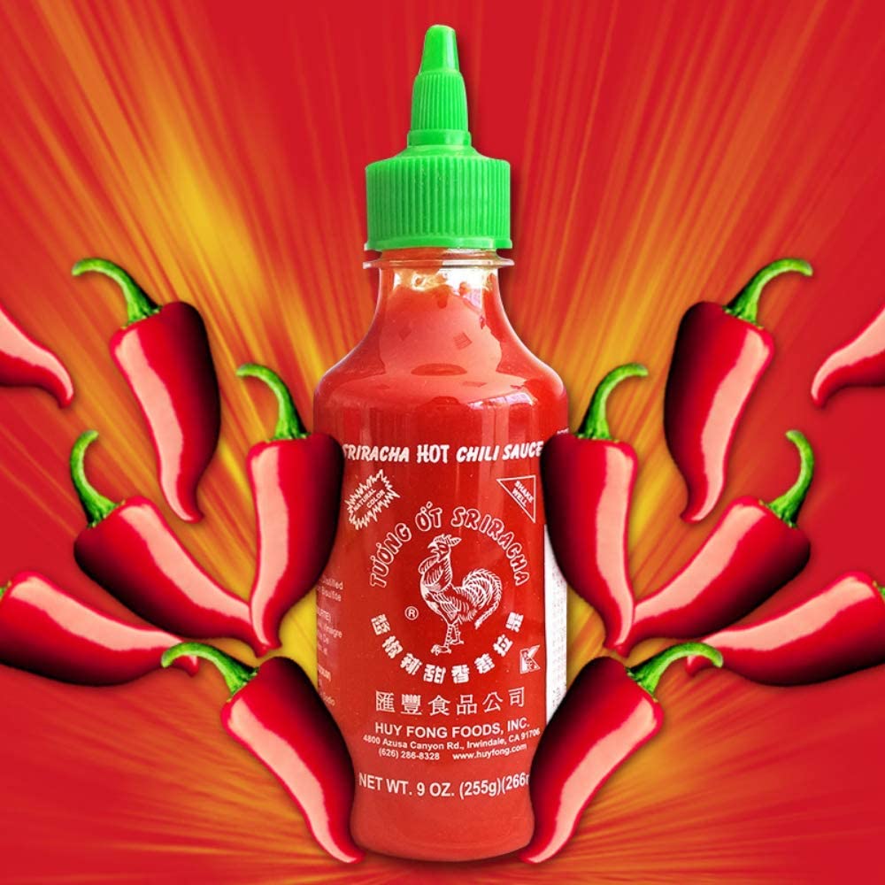 Huy Fong, Sriracha Hot Chili Sauce, 9 Ounce Bottle (4 Pack)