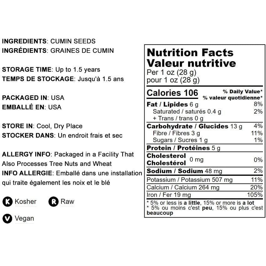 Food To Live Cumin Powder, 2 Pounds Finely Ground Dried Cumin Seeds, Jeera, Bulk, Vegan, Kosher. High In Iron, Magnesium, And Ca