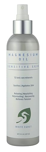 White Egret | Magnesium Oil Spray Sensitive Skin With 72 Ionic Sea Minerals | Soothing, Nourishing, Rejuvenating And Recovering