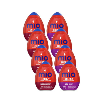 Mio Energy Liquid Water Enhancer Variety Pack, 8 Pack - 4 Acai Berry Storm & 4 Black Cherry, 12.96 Fl Oz