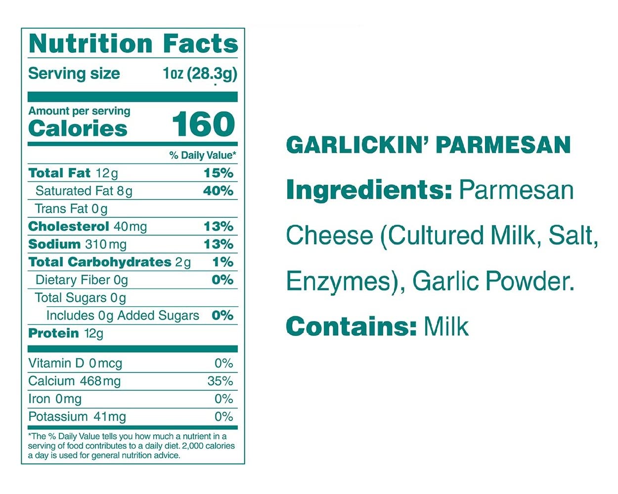 Moon Cheese Garlickin  Parmesan Cheese Bites, 1 Ounce, 12-Pack, Crunchy, Protein Rich Cheese Snack, 100% Real Cheese