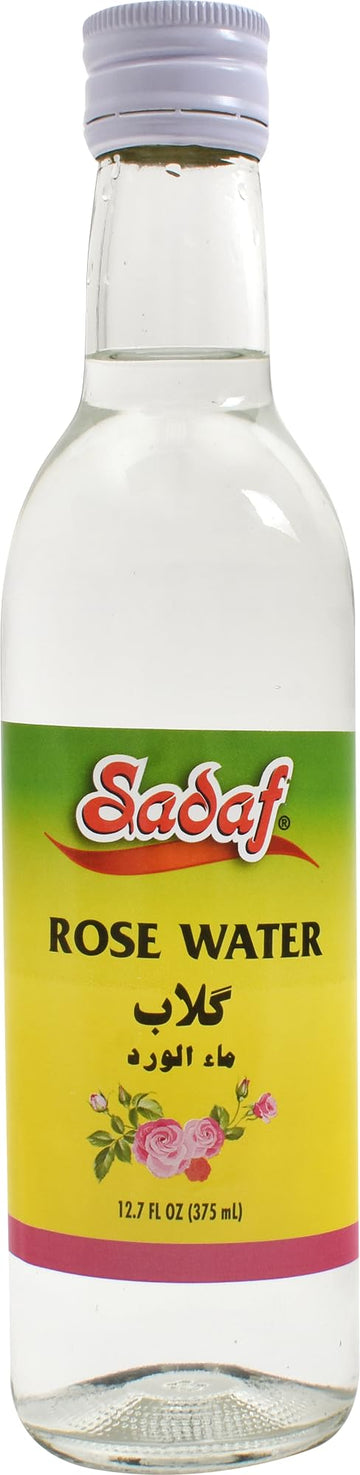 Sadaf Natural Rose Water - Food Grade for Cooking & Baking - 12.7 Fl Oz - Clear