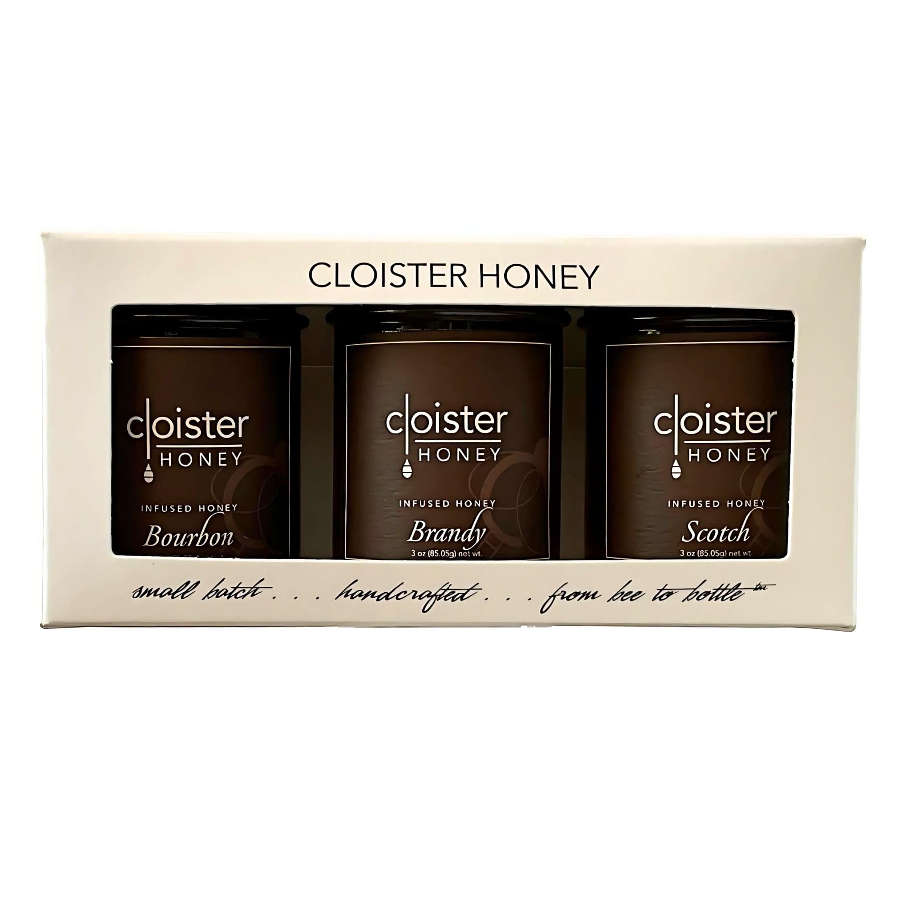 Cloister Honey Trios - Home Bar (3 X 3 Oz) | Hand Crafted | Raw Artisan Honey | 100% Pure, Raw & Unfiltered | All Natural | Made In Usa |