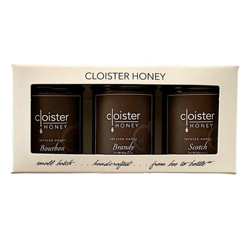 Cloister Honey Trios - Home Bar (3 X 3 Oz) | Hand Crafted | Raw Artisan Honey | 100% Pure, Raw & Unfiltered | All Natural | Made In Usa |