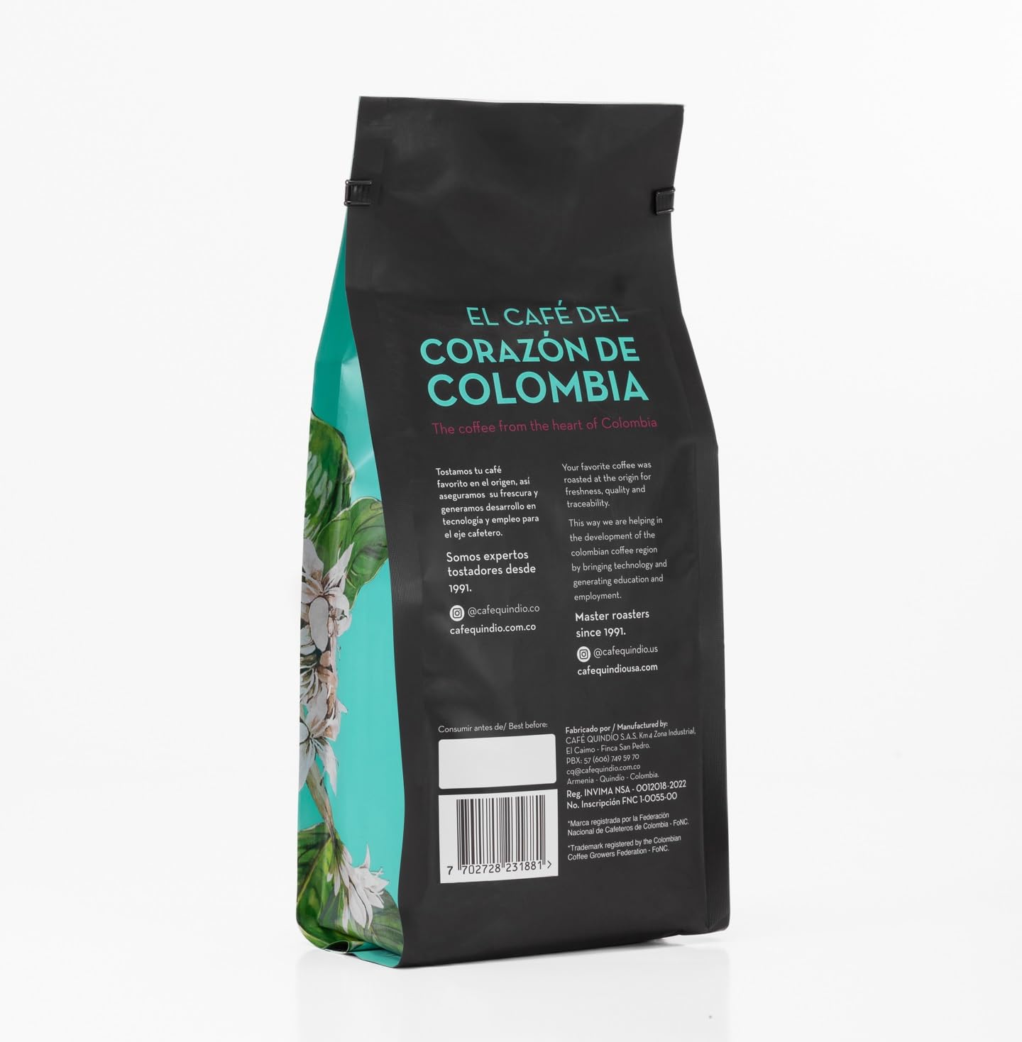Cafe Quindio Gourmet Ground Coffee, 100% Colombian Excelso Coffee (16 oz / 454g)