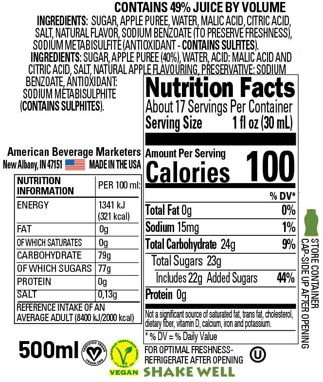 Crisp Apple Rel Infused Exotics  Apple Puree Infused Syrup  16.9 FL OZ Squeezable Bottle (Pack of 3)