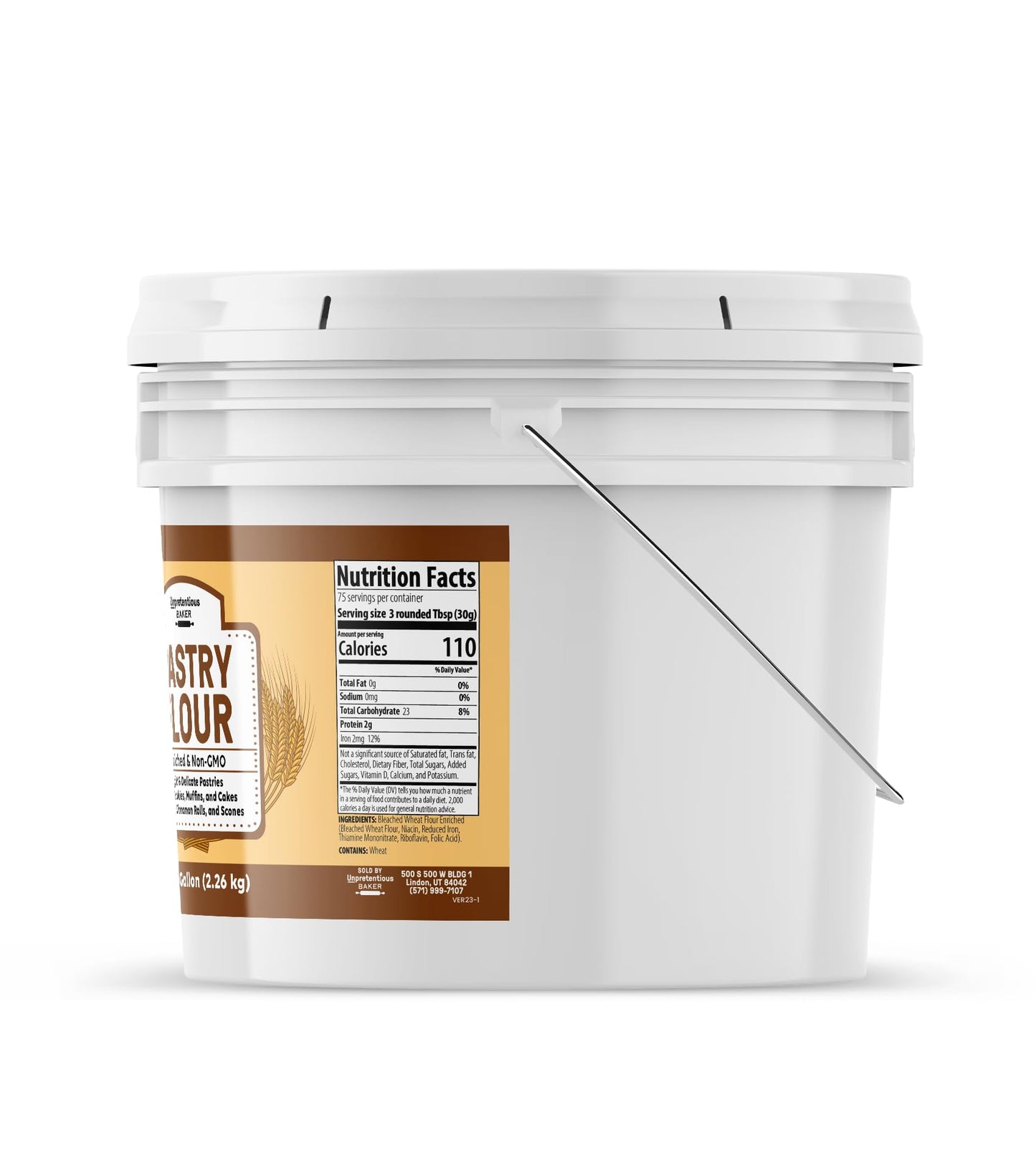 Unpretentious Pastry Flour, 1 Gallon, Non-GMO, Great For Flaky Pastries, Pies, Muffins, Biscuits