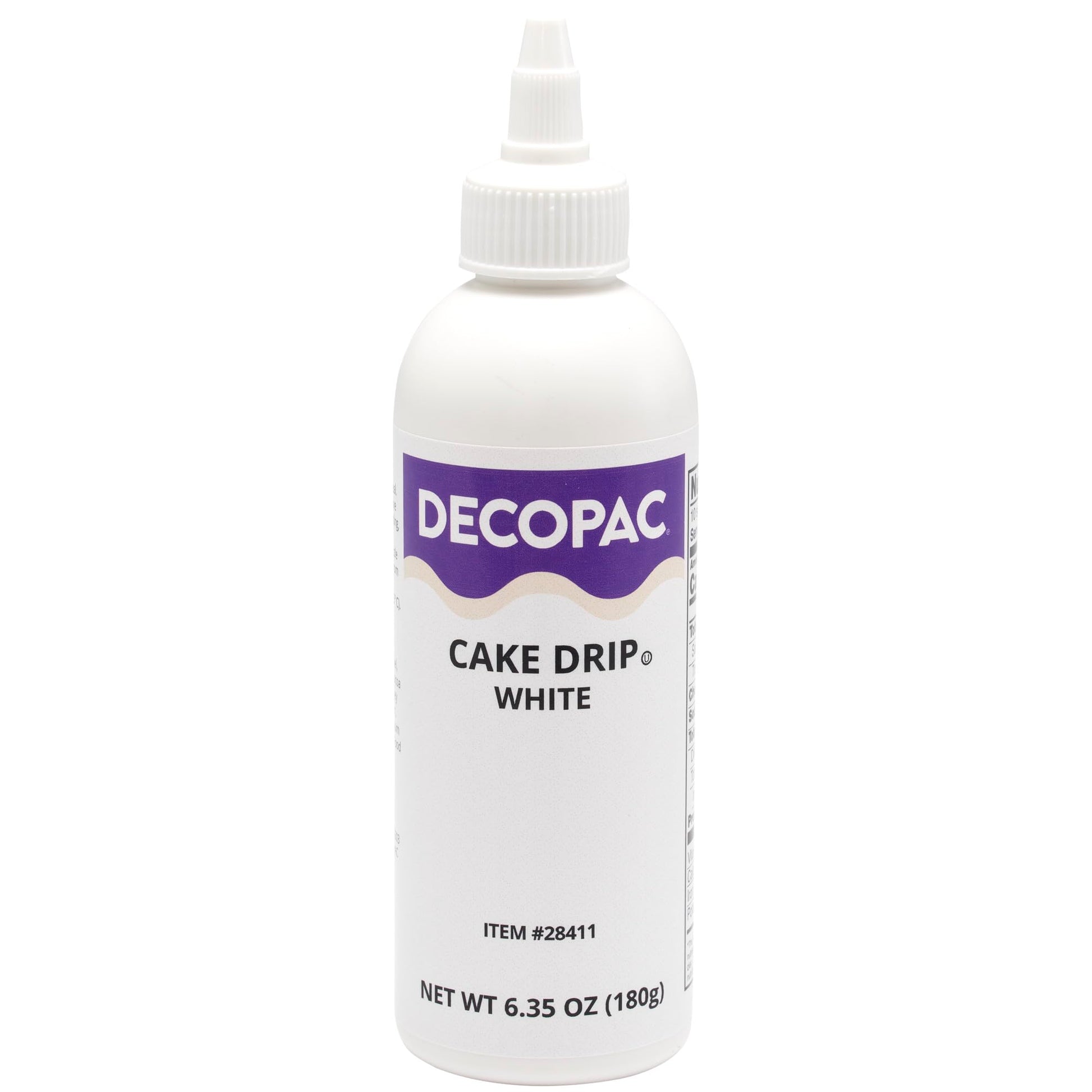 Decopac Cake Drip, White Color, Vanilla Flavor, Mat Like Chocolate, 6.35 Oz, 1 Count (Pack Of 1)