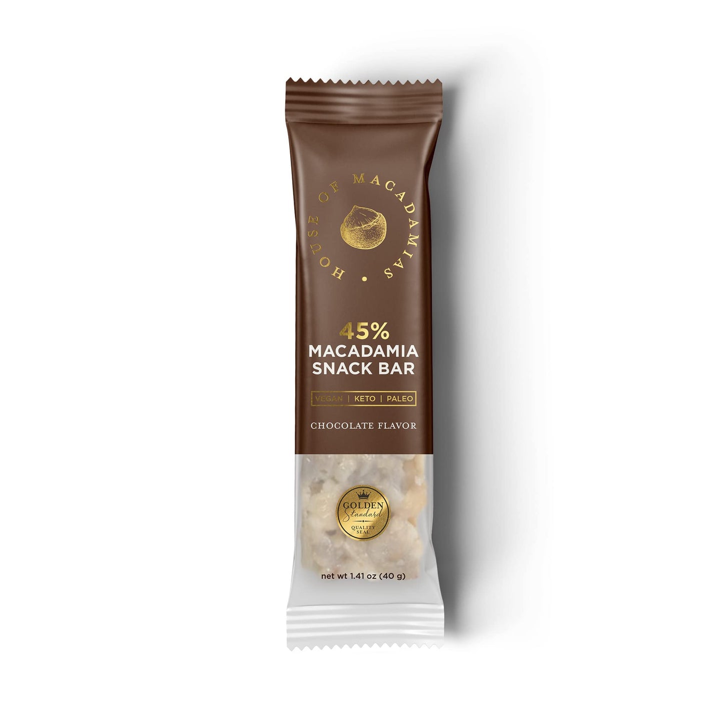 House of Macadamias Macadamia Snack Bars, Chocolate, Keto, Vegan, Gluten-Free, 1.41oz, Sugar-Free, Dairy-Free, Healthy Snack