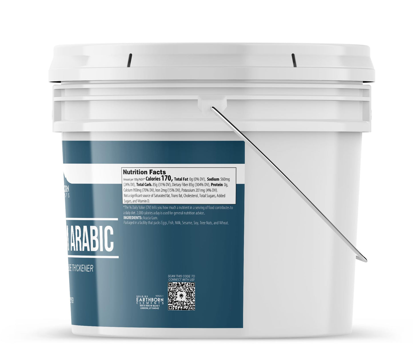 Earthborn Elements Gum Arabic 2 Gallon Bucket, Acacia, Multitude Of Uses, Resealable Bucket