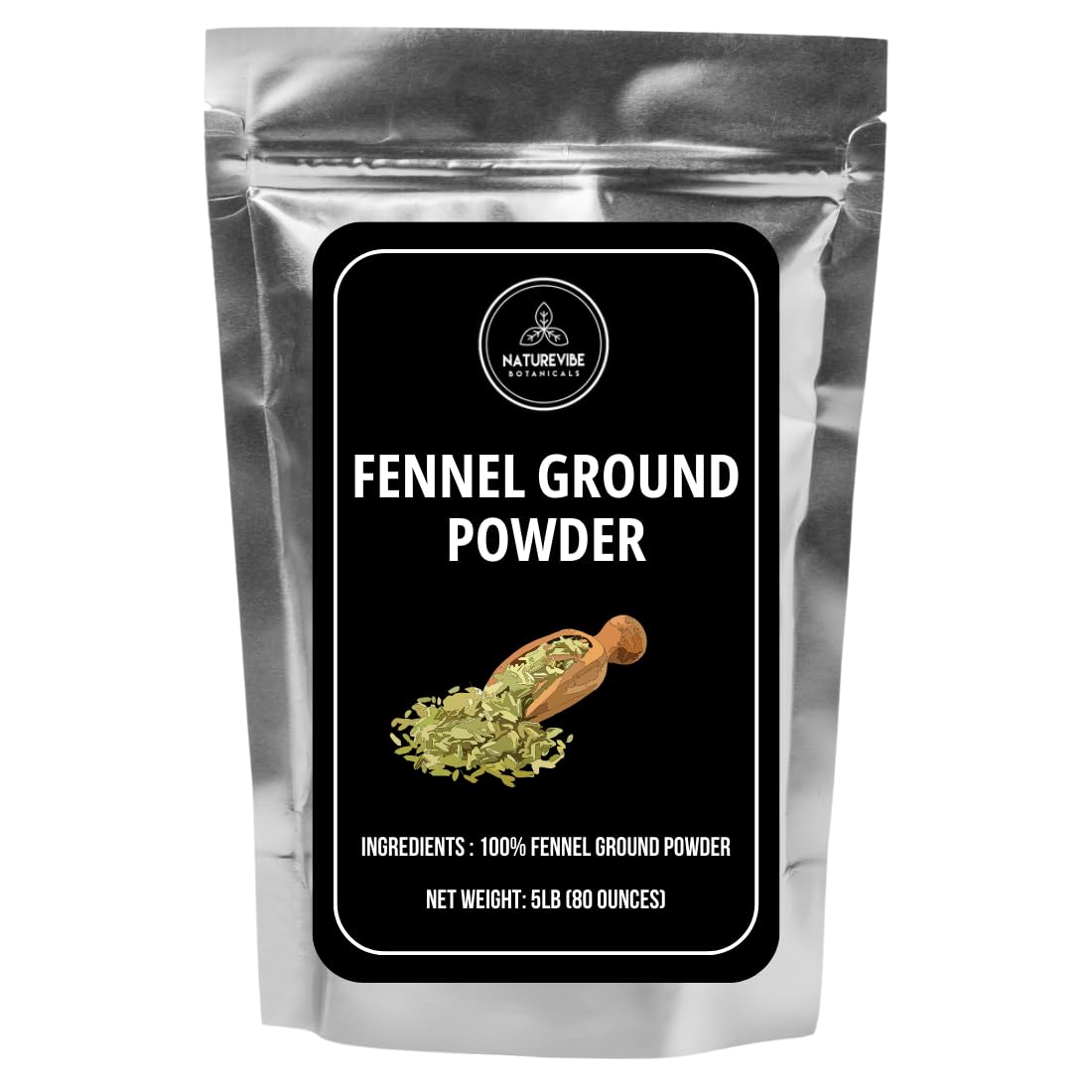 Naturevibe Botanicals Fennel Seed Ground Powder 5lb | Foeniculum Vulgare | Indian Spice | [Packaging May Vary]