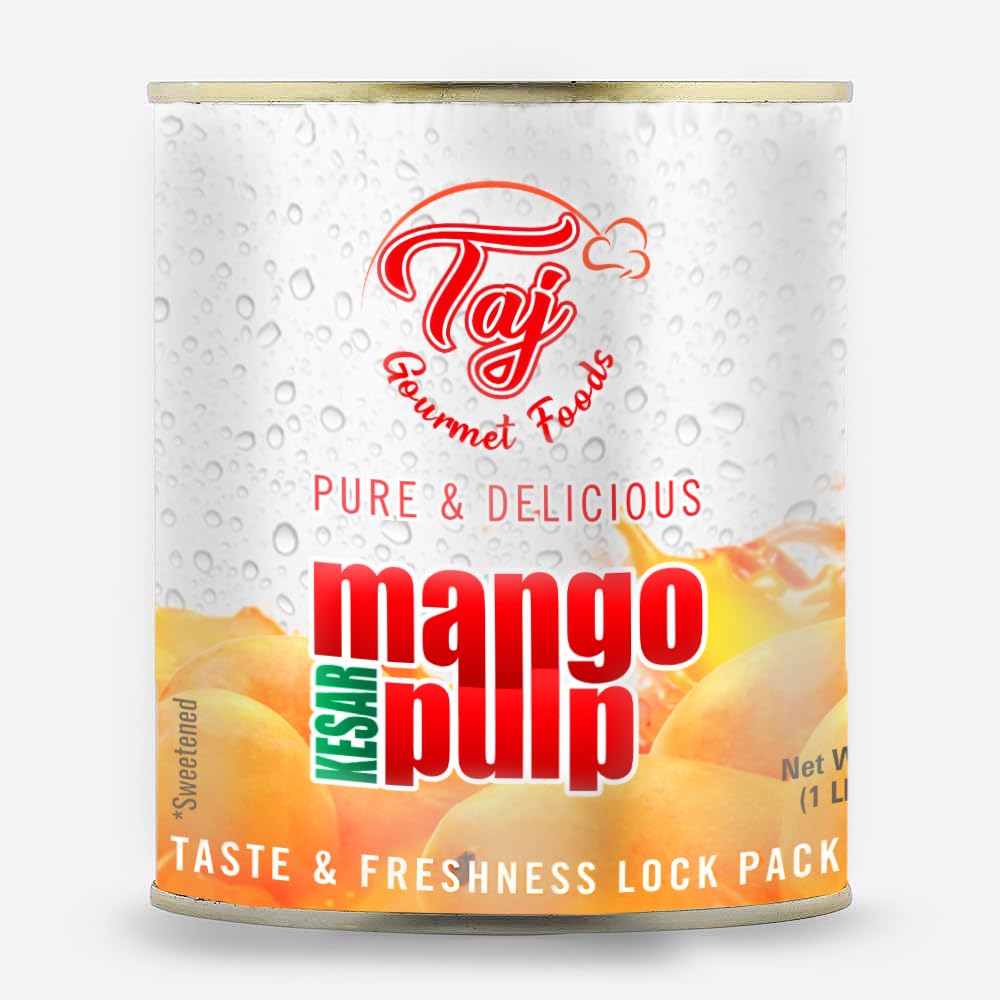 TAJ Kesar Mango Pulp Puree | Great for Lassi Shake | 30-Ounce (850g)