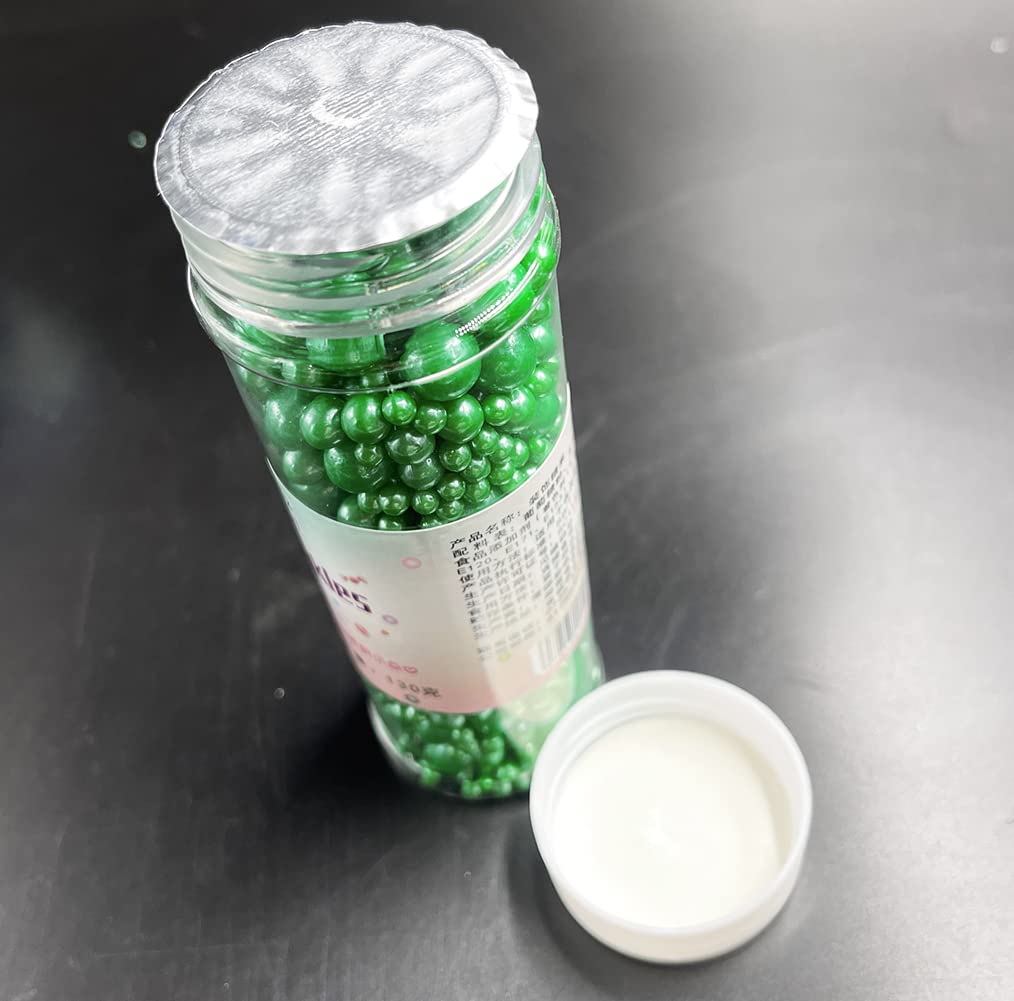 Christmas Sprinkles Pearl Sugar Green Candy 130g/ 4.6oz Baking Edible for Cake Decorations Cupcake Toppers Cookie Decorating Ice