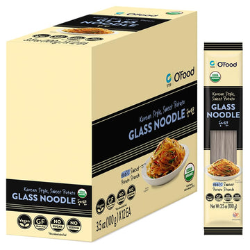 Chung Jung One O'Food Organic Glass Noodles 12 Pack, Gluten-Free Korean Sweet Potato Noodles, Vegan, No Sodium, No Sugar, Rice a
