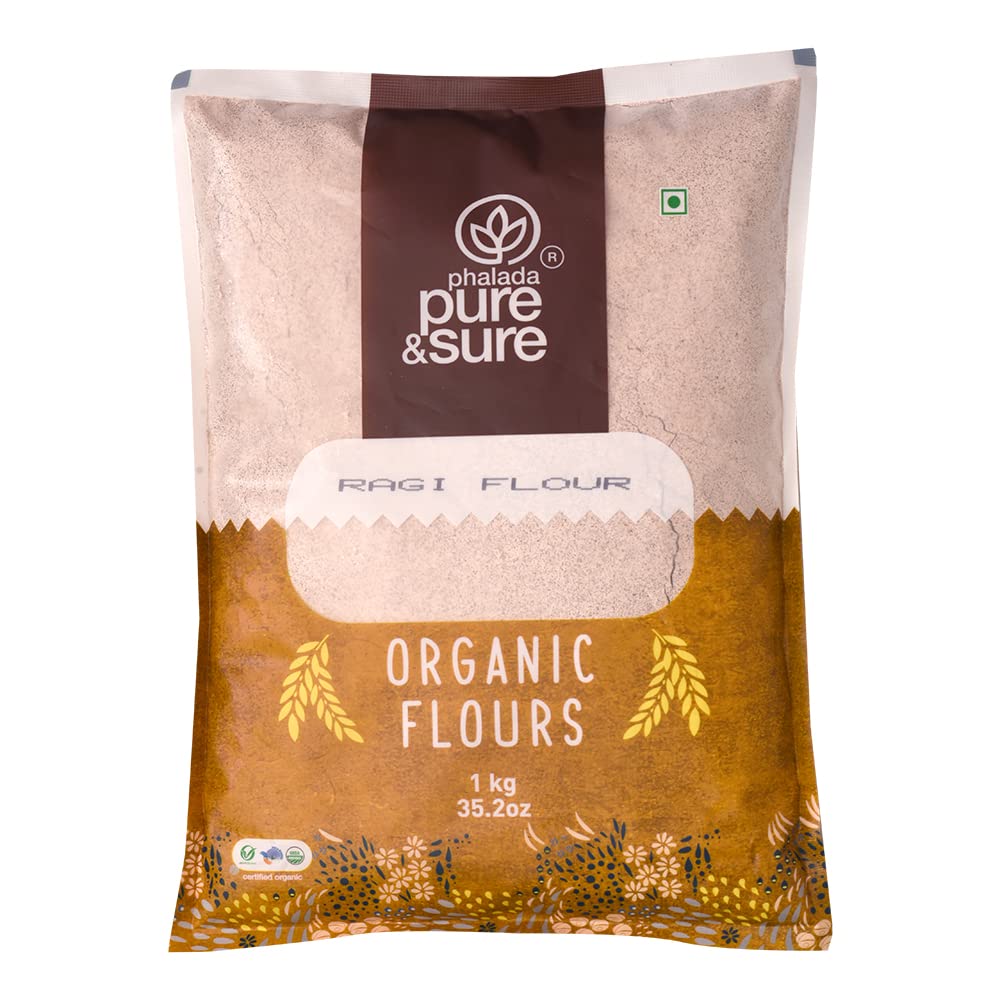 Pure & Sure Organic Ragi Flour | Gluten Free | Ragi Flour 1Kg