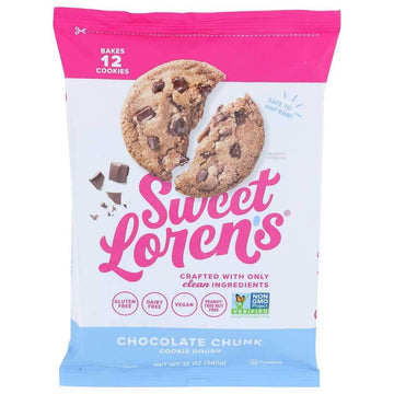 Sweet Lorens Gluten Free Chocolate Chunk Cookie Dough, 12 Ounce - 6 per case.