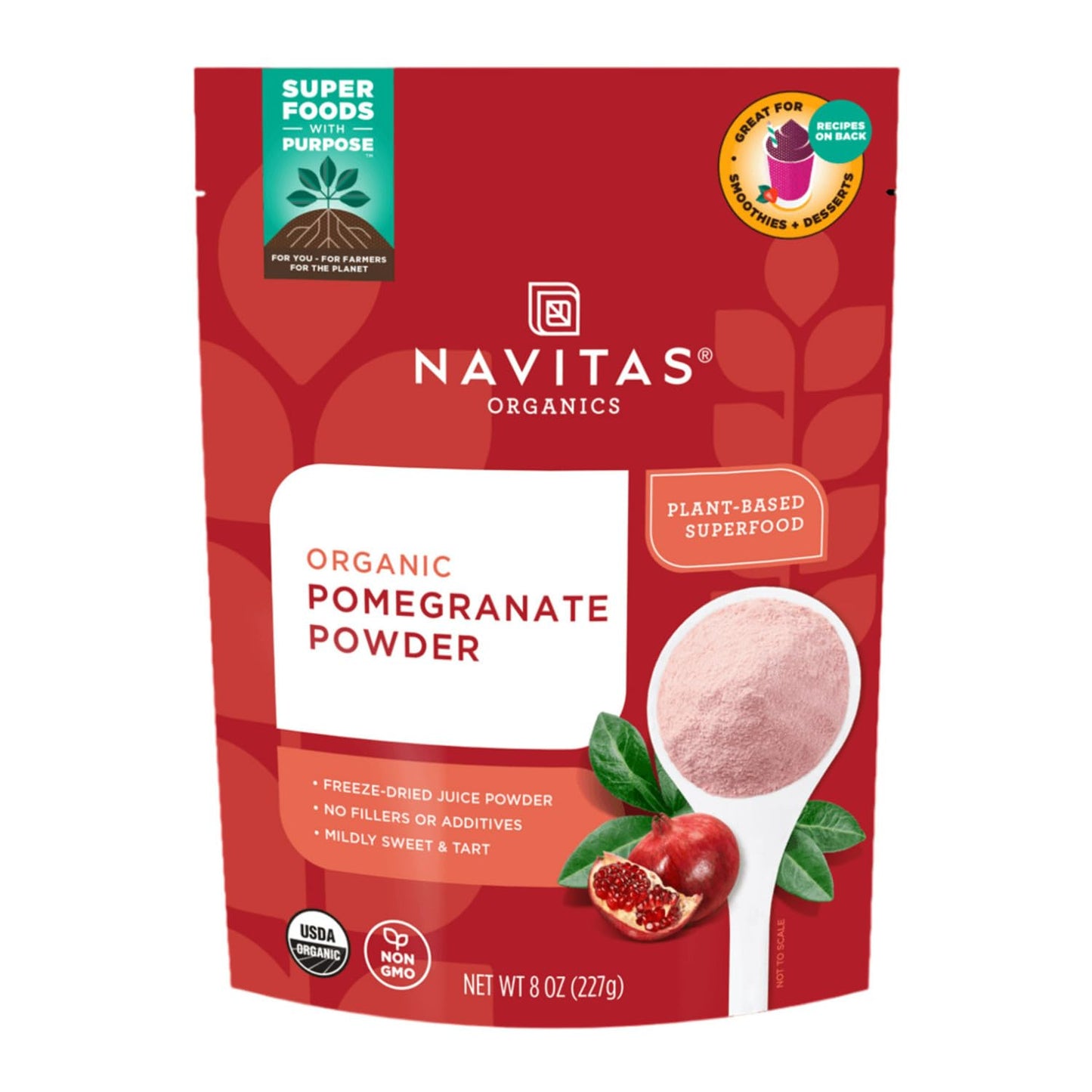 Navitas Naturals - Pomegranate Power Organic Freeze Dried Pomegramate Powder - 8 oz. ( 2-Pack)