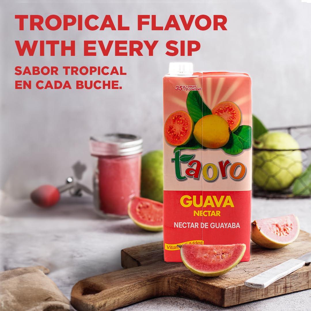 Taoro Guava Nectar - Rich And Fruity Tropical Flavor - 33.8 Oz (Pack Of 1)