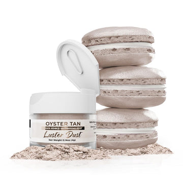 Luster Dust - Oyster Tan (4g 1x Jar) | Edible Vegan Dust & Paint for Cake Decorating, Ice Cream, Desserts, Cocktails and Beverag