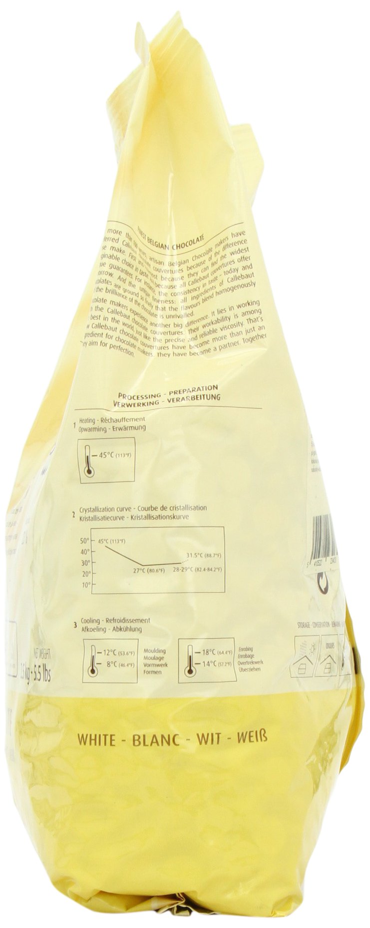 Callebaut - W2 White Chocolate Callets - 5.5 Lb Bag