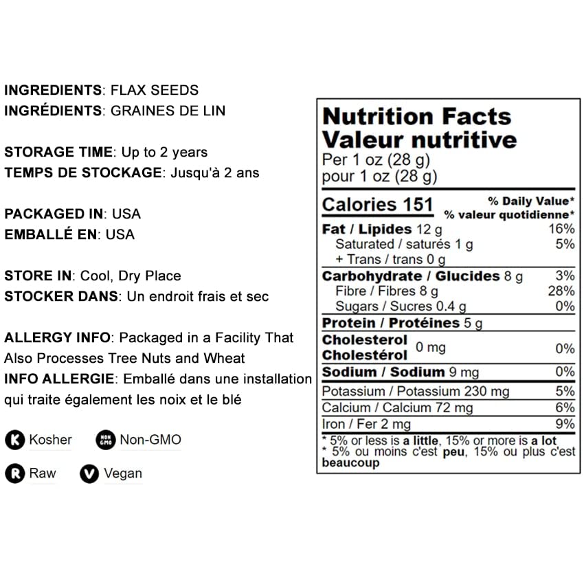 Brown Flax Seeds, 8 Ounces – Raw Whole Flaxseed, Kosher, Vegan, Bulk. High Dietary Fiber Food. Rich In Omega-3 Fats. Great For Salads, Baked Goods, Smoothies, Oatmeal, And Yogurt.