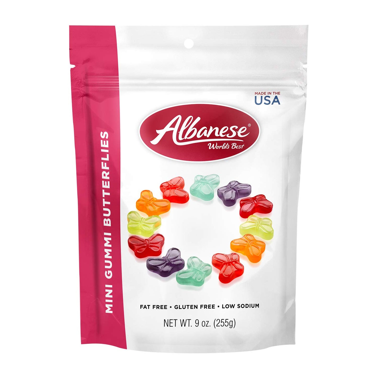 Albanese Worlds Best Mini Gummi Butterflies | 9oz of Candy | Gluten Free, Fat Free, Soft and Chewy Gummy Rings | Perfect for Pa