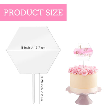 2 Pieces Acrylic Cake Topper Blank Cake Topper Clear Diy Birthday Cake Topper Personalized Diy Birthday Cake Topper For Custom W