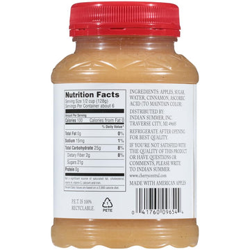Indian Summer Enhanced Chunky Applesauce Made From Us Apples And American Growers (Cinnamon, 24 Ounce Each, Pack Of 2)