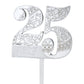 Lillian Rose 25th Anniversary Decor Number Cake Topper, White