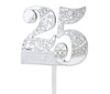 Lillian Rose 25th Anniversary Decor Number Cake Topper, White