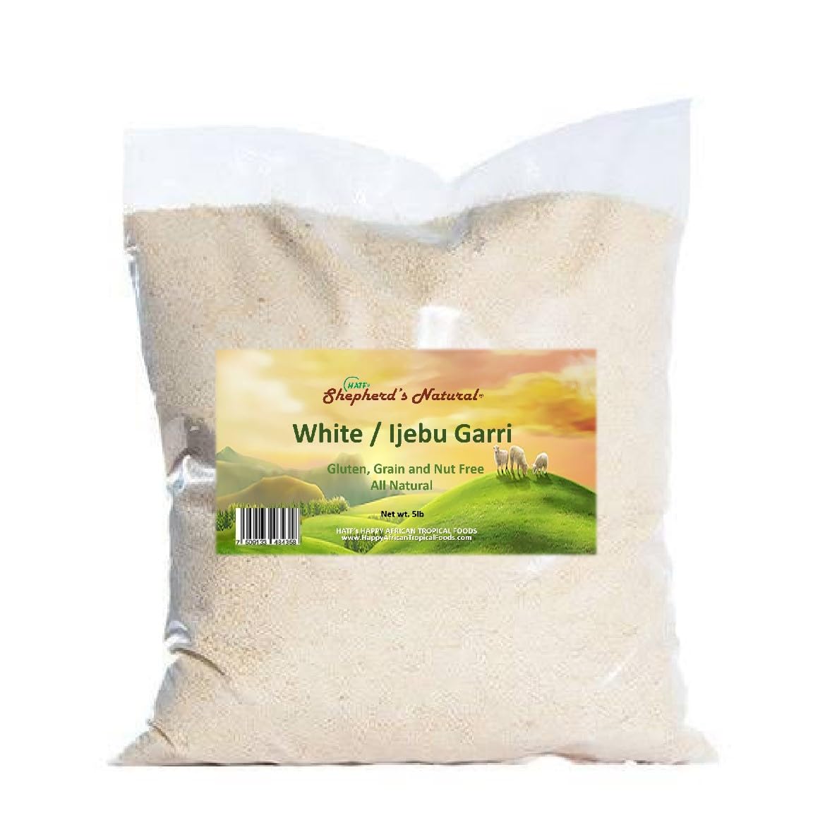 HATFS SHEPHERDS NATURAL Ijebu Garri 5 lb 100% All Natural White 80 Ounce Bag