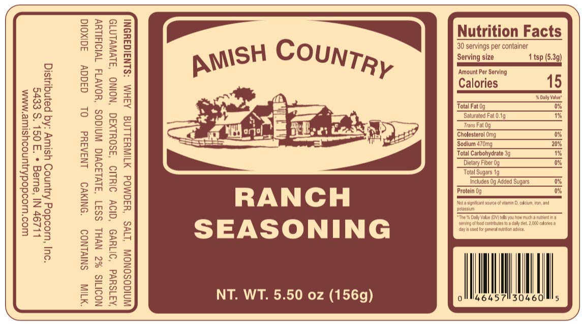 Amish Country Popcorn | Seasoning Variety Pack | 4 Bottles | White Cheddar - Cheddar Cheese - Sour Cream & Onion -Ranch | Nut Fr