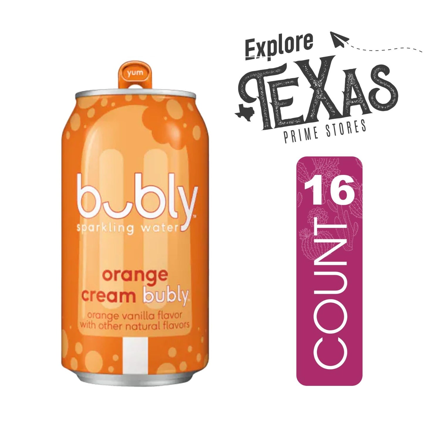 Bubly 16-Pack of Orange Cream Flavored Sparkling Water 12 fl oz On-the-Go Aluminum Can
