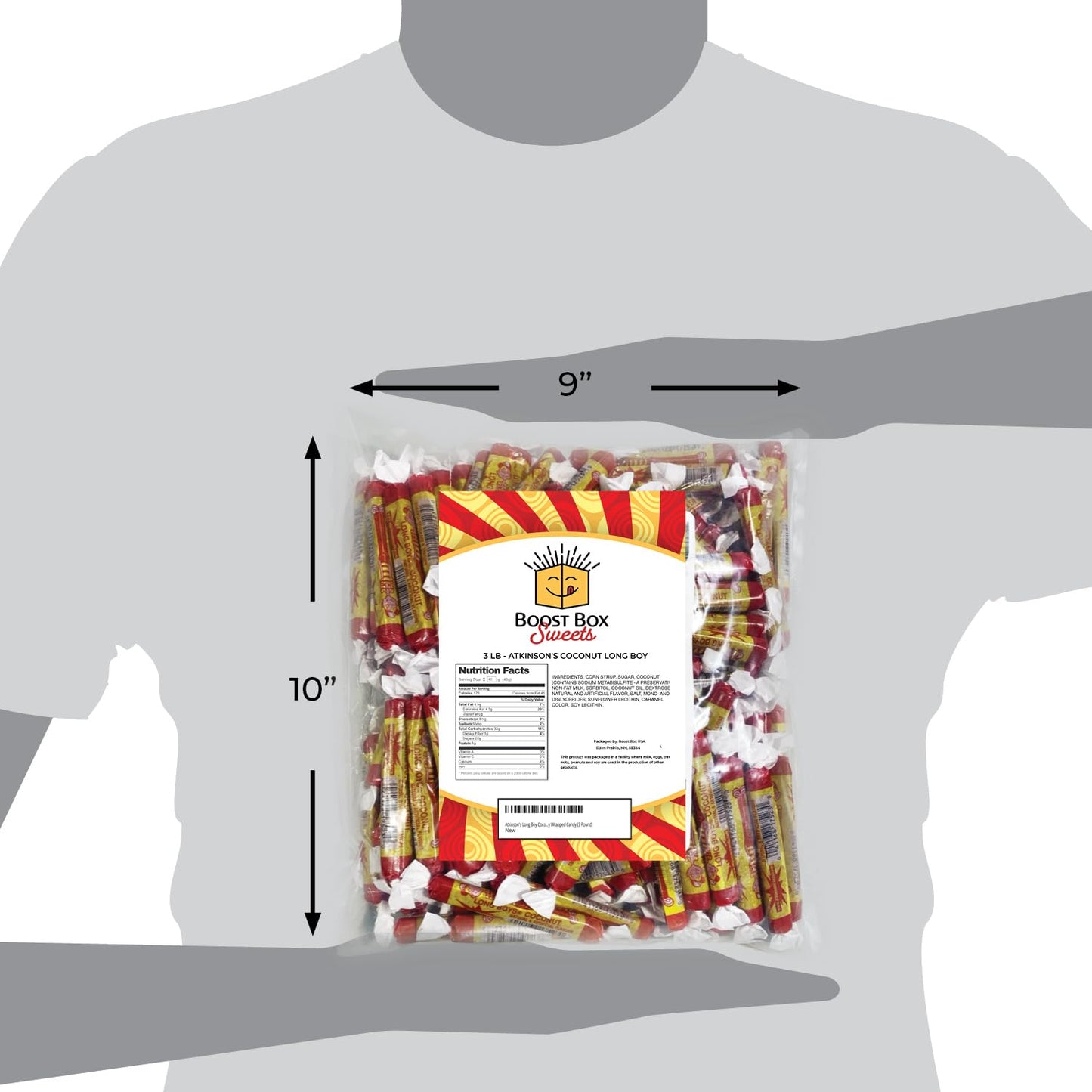Atkinson'S Long Boy Coconut Chewy Caramel Bulk Individually Wrapped Candy (3 Pound)