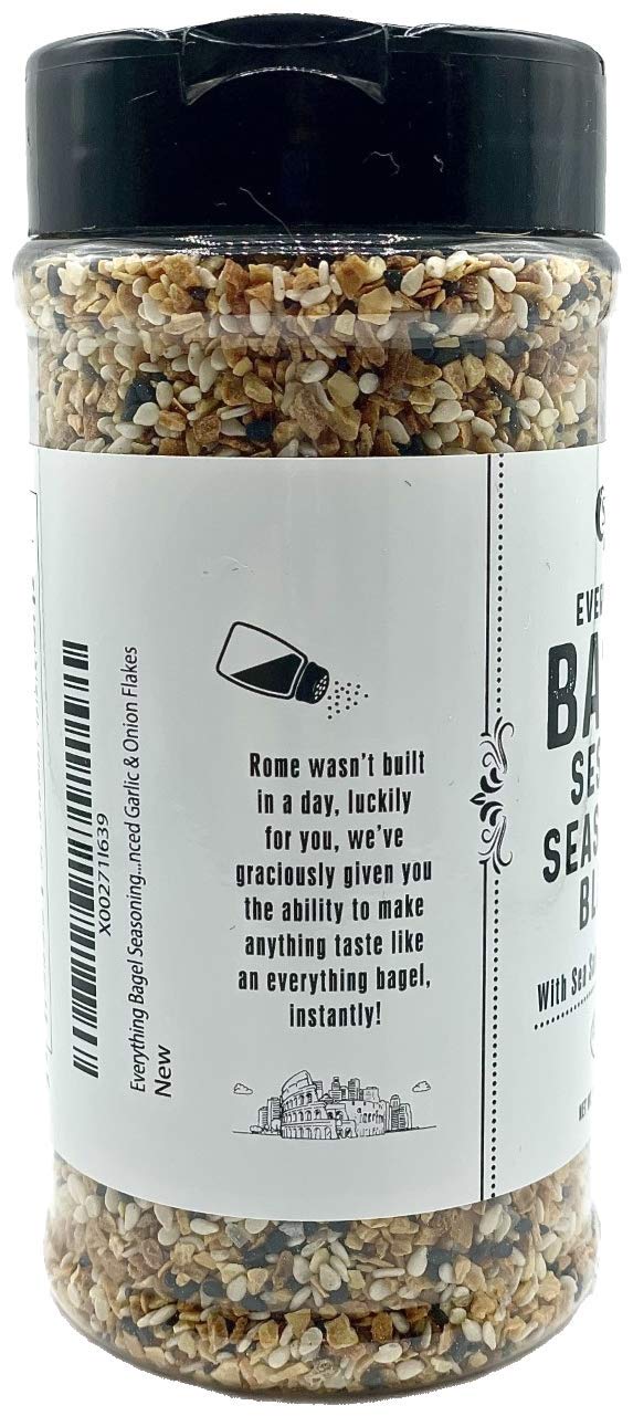 Everything Bagel Seasoning Blend Original XL 10 Ounce Jar. Delicious Blend of Sea Salt and Spices Dried Minced Garlic & Onion Fl