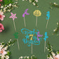 Sodasos 7Pcs Glitter Mermaid Happy Birthday Cake Topper - Mermaid Cake Topper,Under The Sea Themed, Baby Shower Birthday Party S