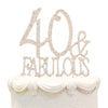 Hatcher Lee Bling Crystal Fabulous And 40 Birthday Cake Topper - Best Keepsake | 40Th Party Decorations Gold