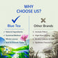 BLUE TEA Peppermint Herbal Tea Bags - Caffeine Free, Antioxidant Rich, 100 Count, Fresh Minty Flavor, Plant Based, Ziplock Pack