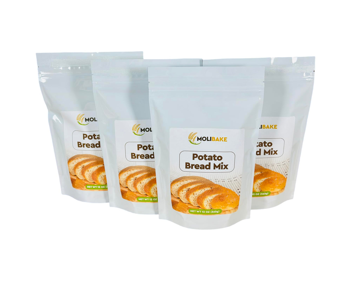 Molibake Potato Bread Mix - All-Natural Baking Mix for Bread Machine & Oven, Pack of 4