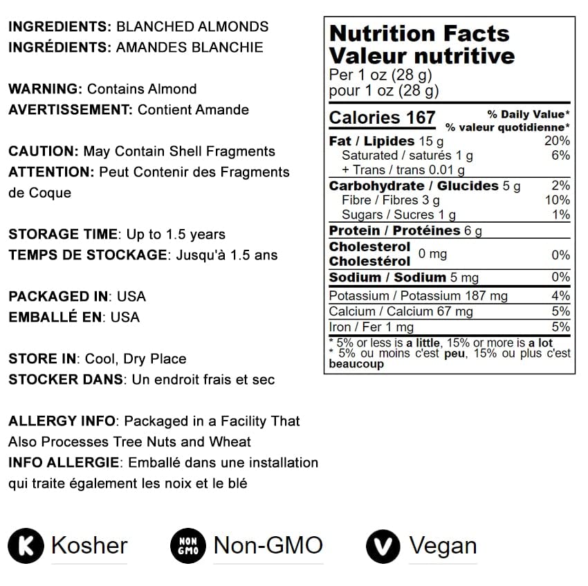 Food To Live - Blanched Almond Flour, 25 Pounds - Finely Milled, Raw, Vegan, Keto, Paleo, Kosher. Good Source Of Fiber, Protein,