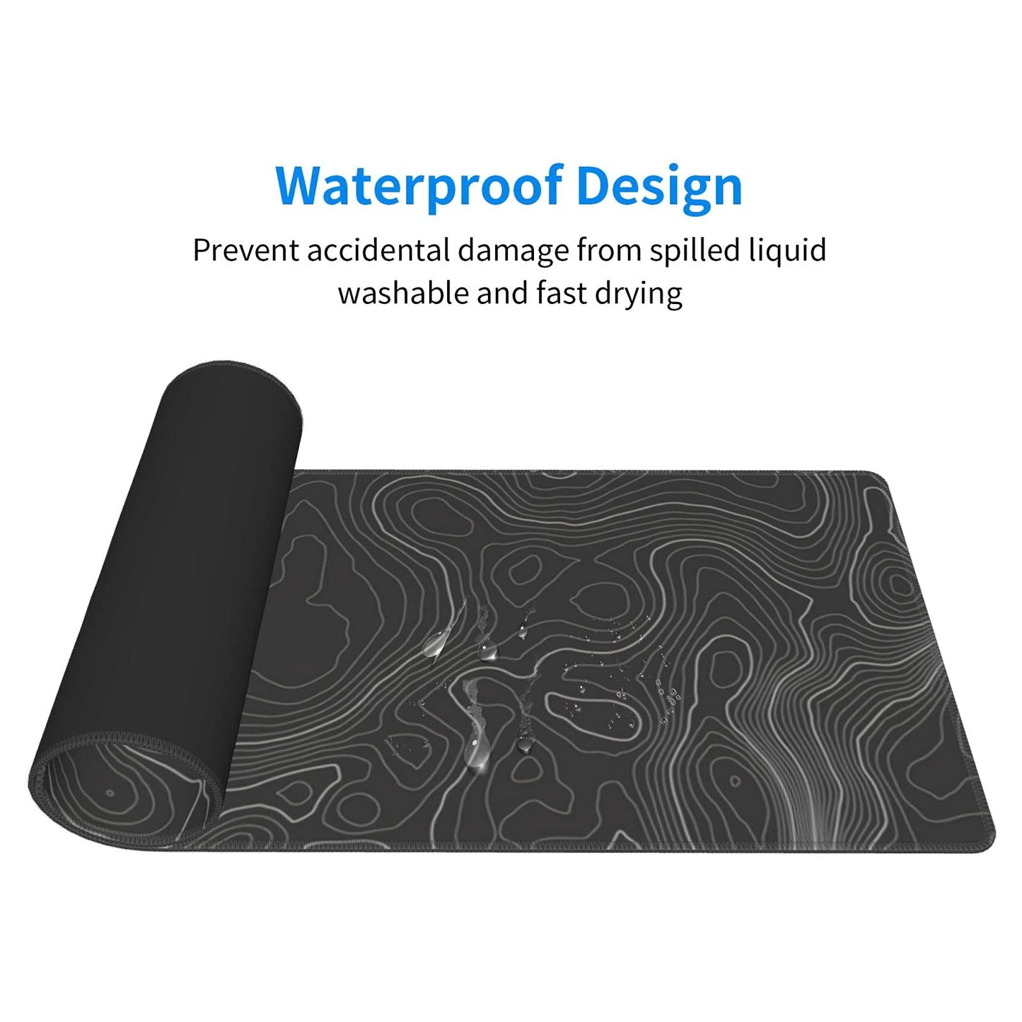 Topographic Contour Gaming Mouse Pad Large Xl Long Extended Pads Big Mousepad Keyboard Mouse Mat Desk Pad Home Office Decor Acce