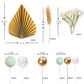 Flower Cake Topper Gold Palm Leaves Balls Cake Decoration For Baby Shower Birthday Party (Babysbreath Flower)