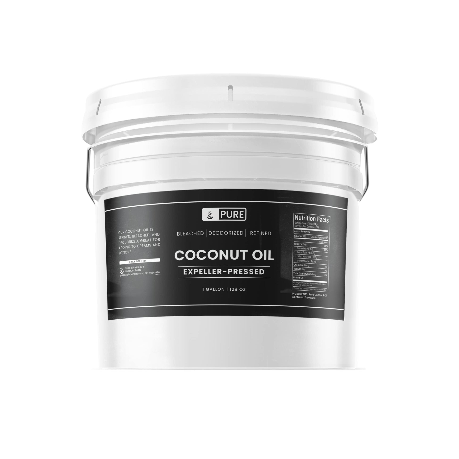 Pure Original Ingredients Coconut Oil (1 Gallon) Hexane-Free & Gluten-Free, Non-Hydrogenated