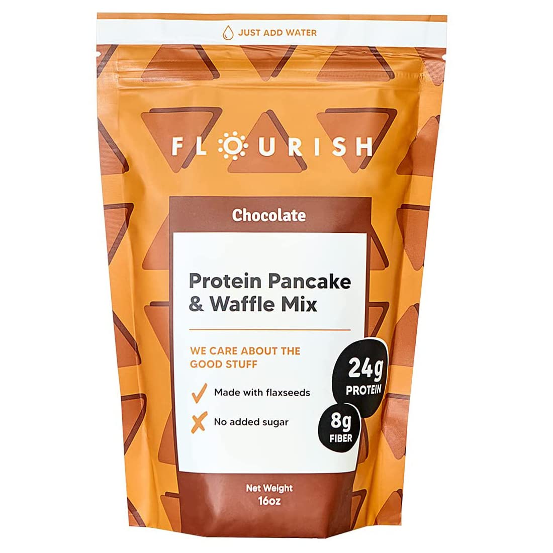 Flourish - Protein Pancake & Waffle Mix, Whey Protein Isolate & Flax Seed, Non-GMO, No Added Sugar, Superfood, High Protein & Fi