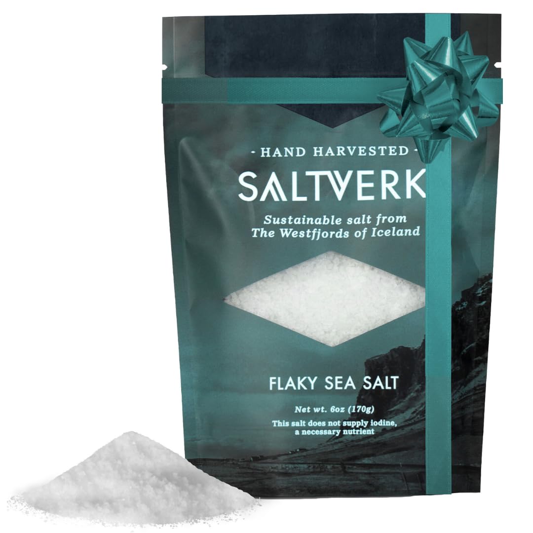 Saltverk Sea Salt - Gourmet  Icelandic  Hand Harvested and Sustainably Made - Flaky 6 Oz