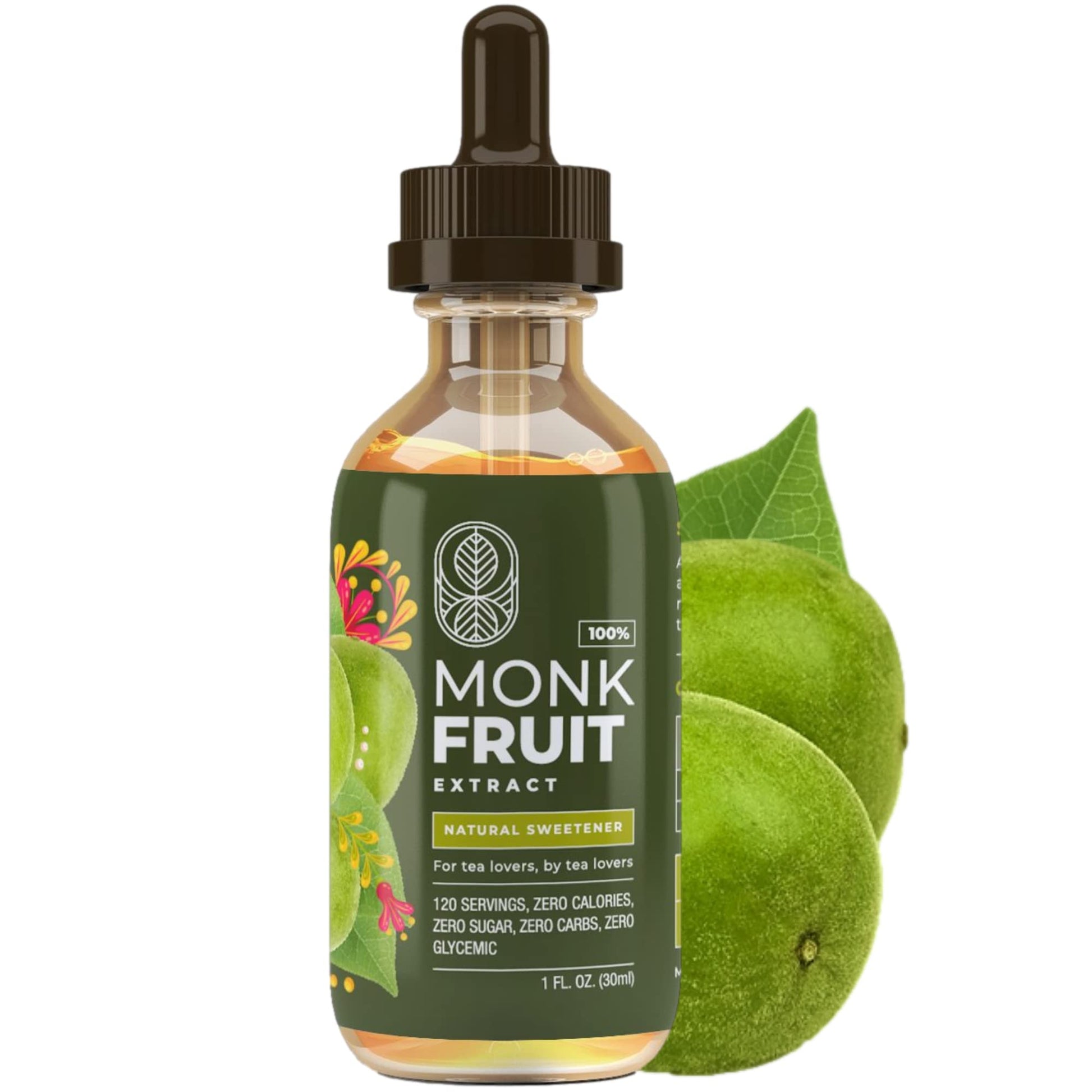 Monk Fruit Sweetener Liquid - 100% Monk Fruit Extract - Zero Calories & Sugars No Added Water Keto-Friendly Designed For Tea Lov