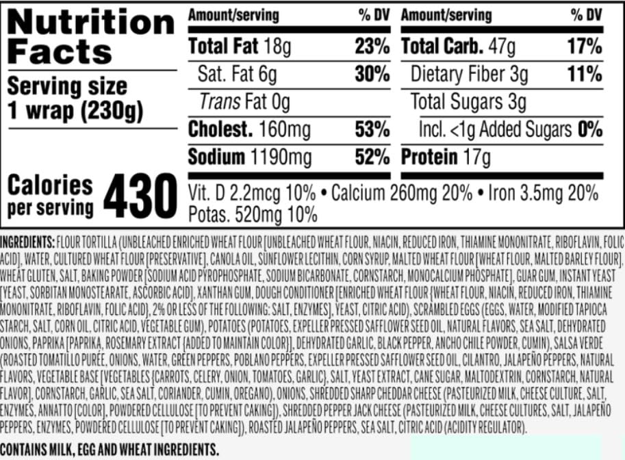 Whole Foods Market, Egg & Cheese Breakfast Wrap, 8.1 Ounce
