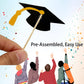 YuBoBo Graduation Cupcake Toppers, 48 PCS Food Picks, Red Paper Grad Cap & Diploma Decorations