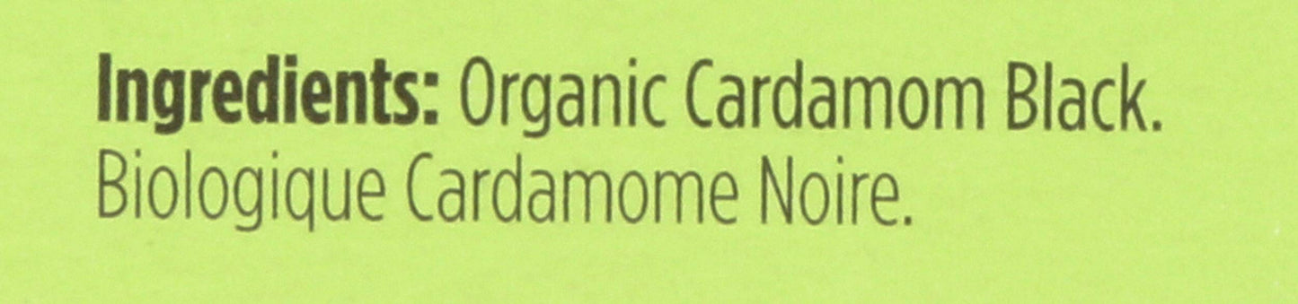 Spicely Organic Cardamom Pods Black Whole 0.20 Ounce Ecobox Certified Gluten Free